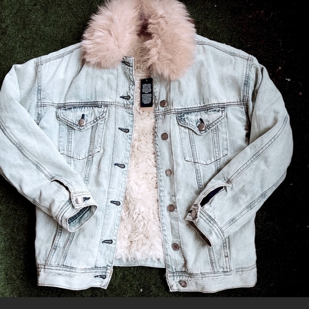 American eagle fur Jean jacket
